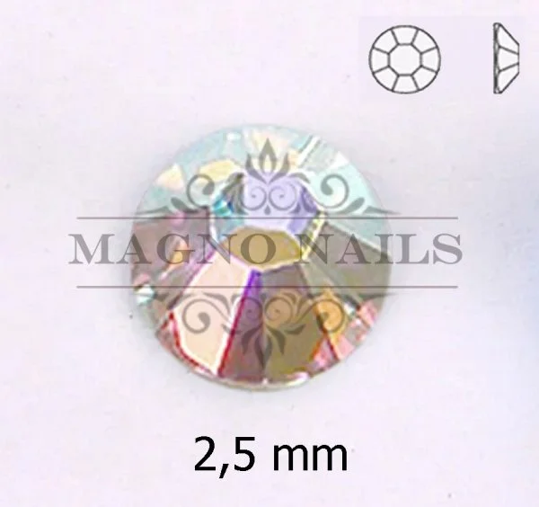 Glas Strasssteine rund - Crystal AB - ca. 2,5mm Nail Art Nails Nagel Nögel Nailart